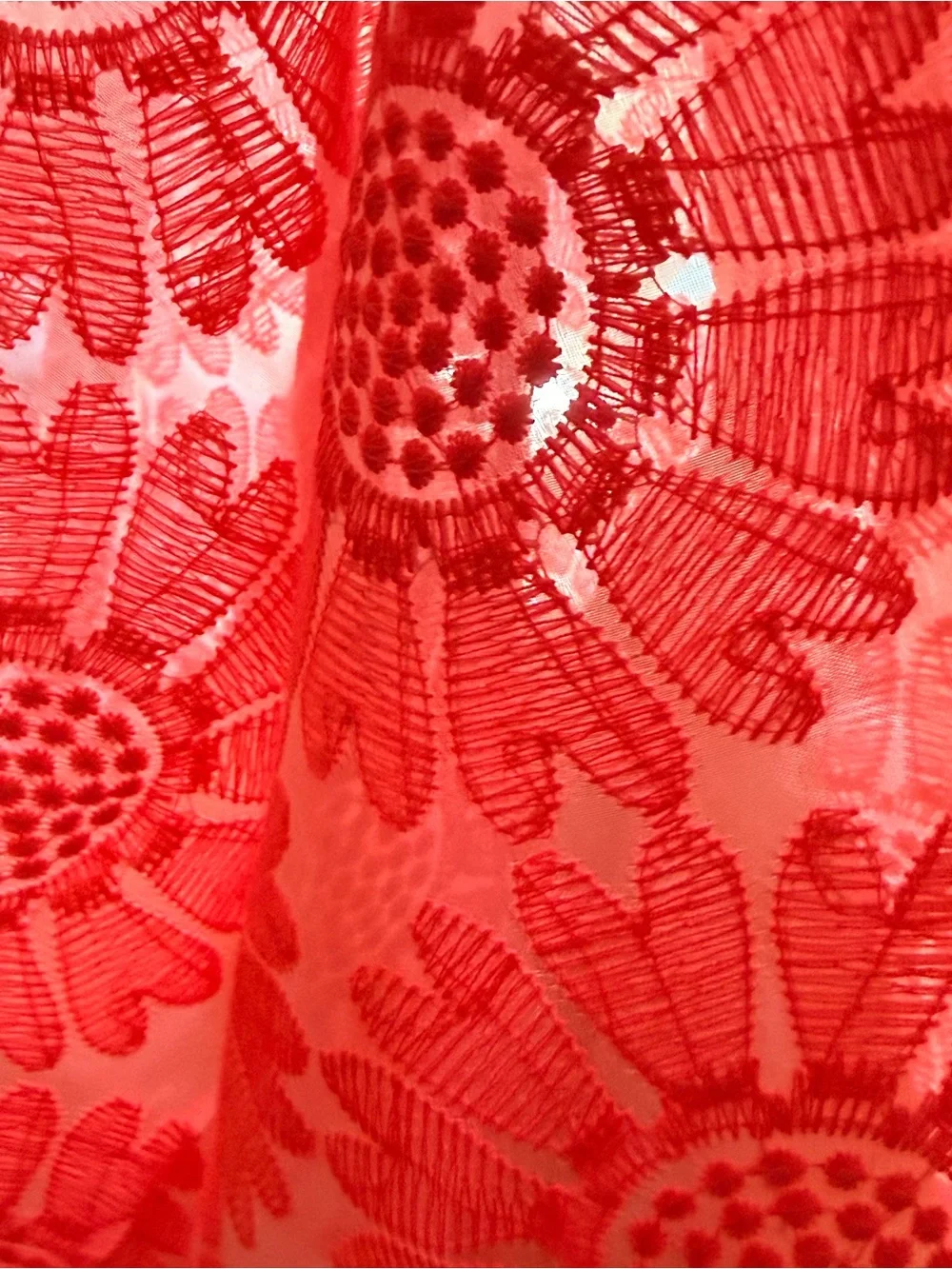 Trixxi Strapless Coral Orange lace Sunburst Dress Junior size 12